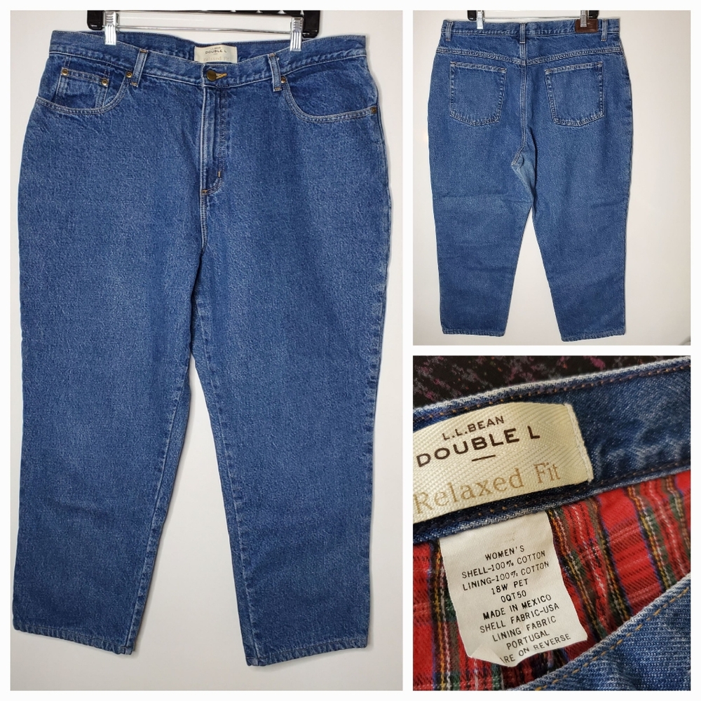 L.L. Bean Women's Blue Relaxed Fit Double L Jeans